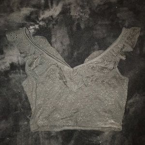 Hollister black laced crop top